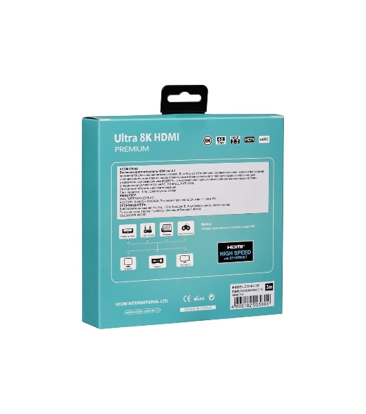 Кабель VCOM CG865-3M HDMI 19M/M,ver. 2.1, 8K@60 Hz 3 м VCOM CG865-3M