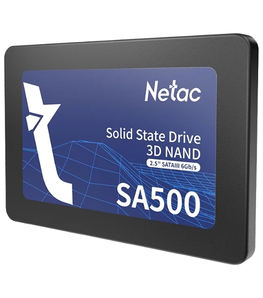 Накопитель SSD Netac SA500, 256Gb, SATA III, 2.5', R/W 520/450