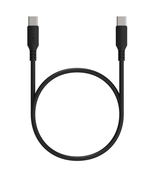 Кабель Maxvi MC-A20 black Type-C - Type-C, 2A ток макс. нагрузки 2А, макс. напряжение 5V, длина кабеля 1м, материал PVC, черный