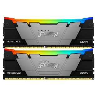 Оперативная память Kingston Fury Renegade, DDR4, 16Gb (2x8Gb), 3200MHz, CL16, DIMM, с радиаторами, RGB, черный