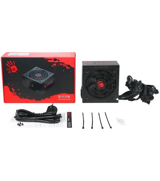 Блок питания Bloody BD-PS700W, 700Вт, 80 PLUS WHITE, 120мм, черный