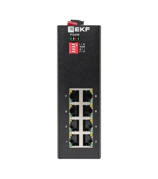 Коммутатор EKF TSX-U-8GT, 8×1 Гбит/с, неуправляемый