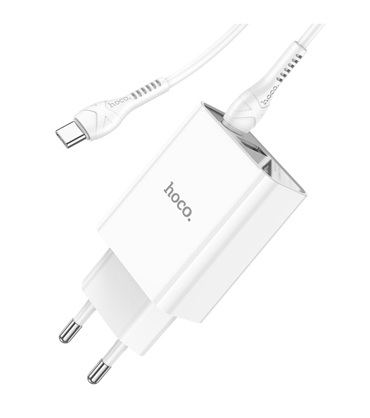 Сетевое зарядное устройство HOCO (6931474769824) C100Aaa 1USB+1Type-C 3.0A QC3.0 PD 20W, белый