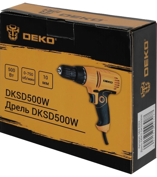 Дрель-шуруповерт Deko DKSD500W, 500 Вт, 28 Нм, щеточный