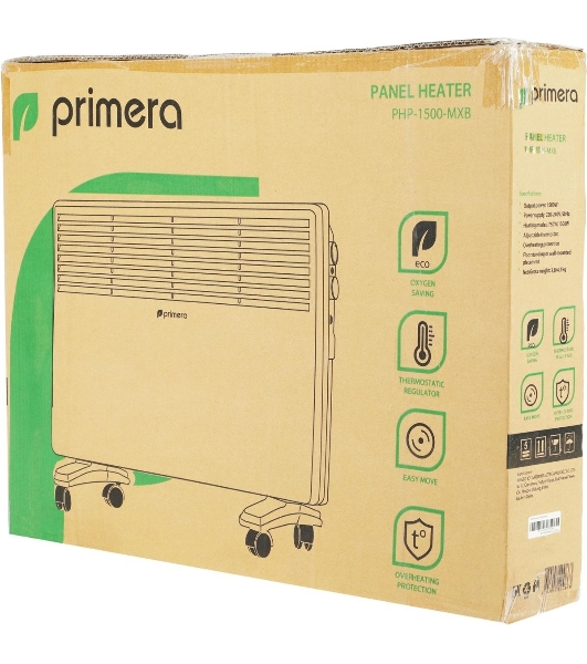 Конвектор электрический Primera PHP-1500-MXB, белый, 1500 Вт, 20 м2, термостат