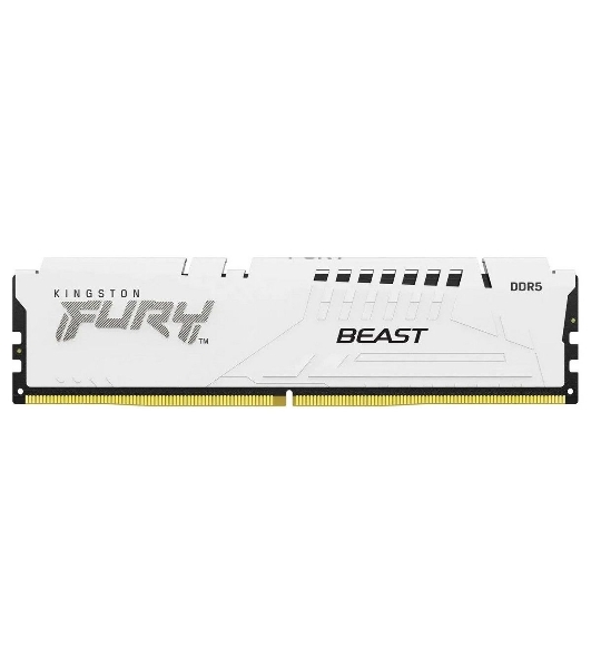 Оперативная память Kingston Fury Beast, DDR5, 16Gb (1x16Gb), 6000MHz, CL36, DIMM, с радиатором, белый