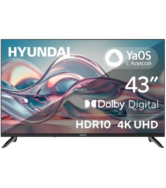 Телевизор Hyundai 43' H-LED43BU7012 черный LED 4K UHD 60Hz Smart TV YaOS 2GB/32GB