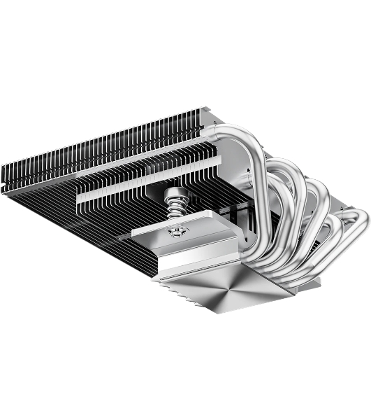 Кулер для процессора PCCooler RC600-67 (125W, 4-pin PWM, 67.5mm, Al, 4x6mm, 1x120мм, 62.5CFM, 32.5dBA, 2300RPM, S: 1851/1700/1200/115X, AM5/AM4, черный)