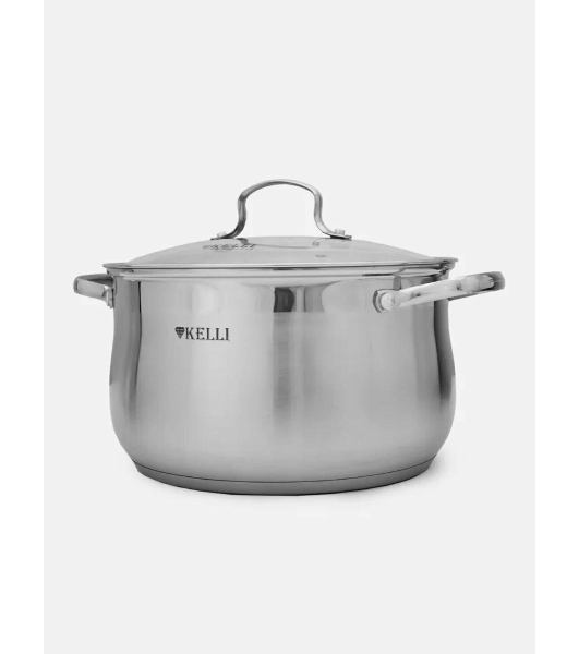 Набор посуды Kelli KL-4209 6 пред. Кастрюля с жаропрочной стекл. крышкой 2.1 л. Кастрюля с жаропрочной стекл. крышкой 3 л. Кастрюля с жаропрочной стекл. крышкой 4 л. Высококачественная нерж. сталь 18/10. 5-ти слойное капсульное дно.