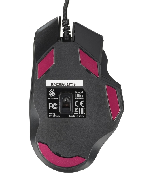 Мышь проводная A4Tech Bloody J95s серый, 8000 dpi, USB, кнопки - 9