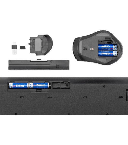 Комплект клавиатура+мышь Oklick S290W беспроводной, USB, 1600 DPI, чёрный
