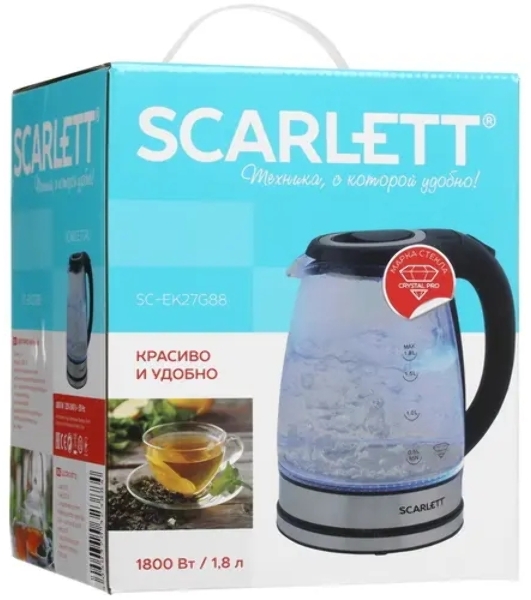 Чайник электрический Scarlett SC-EK27G88 черный