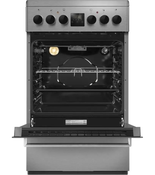 Плита электрическая Maunfeld MEC55CS08D серебристый, конфорок 4 шт, духовка 60 л, 50 см x 85 см x 60 см