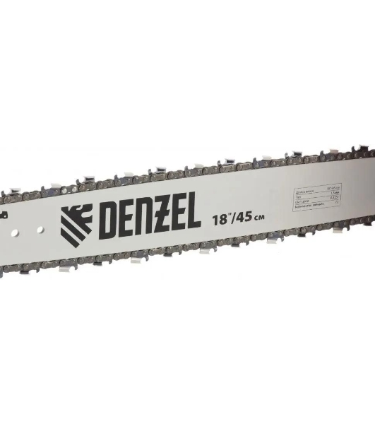 Пила цепная бензиновая Denzel DGS-5218, шина 45 см, 52см3, 3,5 л.с., шаг 0,325, паз 1,5 мм,