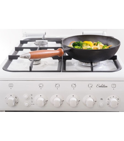 Плита газовая De Luxe 506040.01Г (КР) ЧР белый, конфорок 4 шт, духовка 60 л, 50 см x 85 см x 60 см