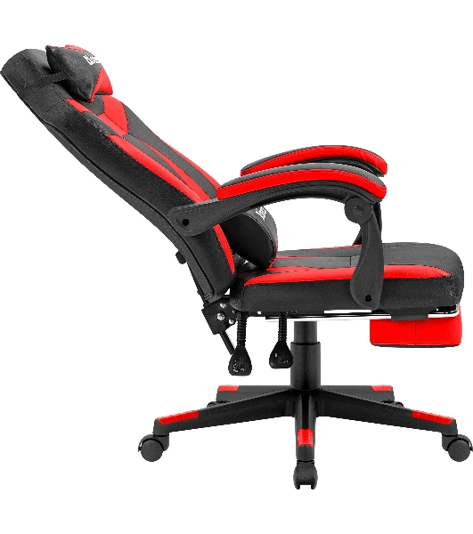 Кресло Defender CRUISER BLACK/RED черный/красный, экокожа, подставка для ног