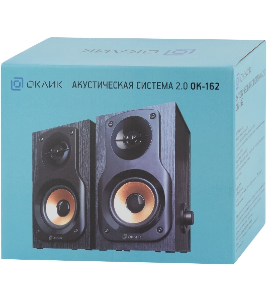 Акустическая система Oklick OK-162 2.0 темное дерево 8Вт