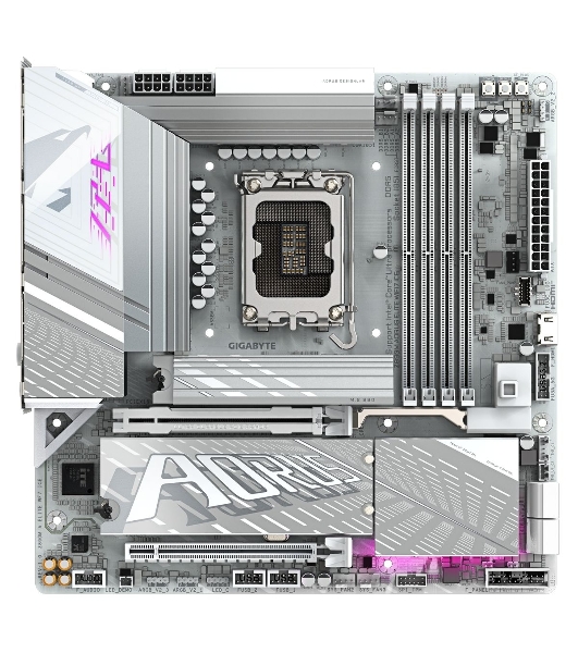 Материнская плата Gigabyte Z890M AORUS ELITE WIFI7 ICE, LGA 1851, Intel Z890, 4xDDR5, 4xSATA, 3xM.2, 1xPCIe 4.0 x4, 1xPCIe 5.0 x16, 1xDP, 1xUSB-C, 1x 2.5Gb LAN, 1xUSB-A 3.2 Gen 2, 4xUSB-A 3.2 Gen 1, 2x3.5 мм, TOSLINK, 7.1, 1xUSB4, mATX