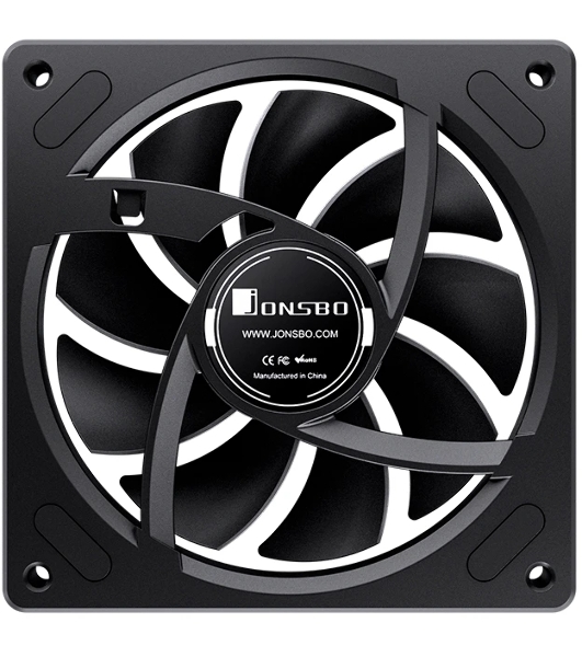 Кулер для корпуса JONSBO ZA-120BR Reverse (120x120x28мм, 4-pin PWM, ARGb, 62.4CFM, 37.3dBA, 2400RPM, черный)
