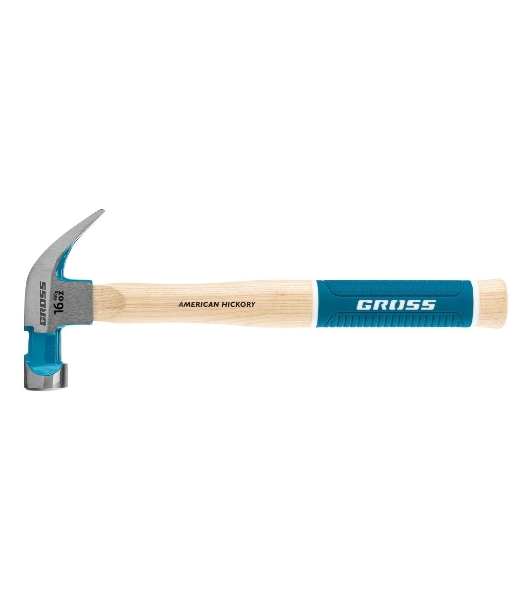 Молоток-гвоздодер Gross AMERICAN HICKORY 450 г, угол 45, магнит, обрезиненная рукоятка