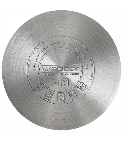 Кастрюля WEBBER BE-114/2 6,6 л, 24 см, нержавеющая сталь, индукция, с крышкой