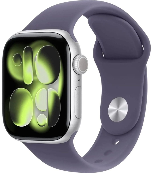 Умные часы Apple Watch Series 11 A3331, 1.77' OLED, Wi-Fi, Bluetooth, IPNX, серебристый, фиолетовый