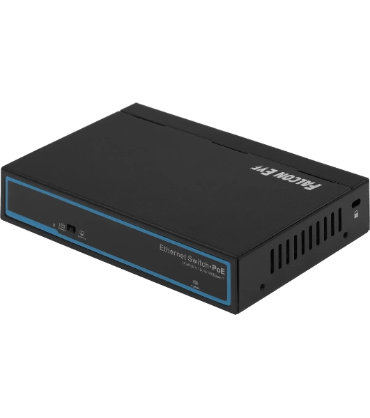Коммутатор Falcon Eye FE-104POE-S, 4×100 Мбит/с PoE + 1×100 Мбит/с Uplink, неуправляемый