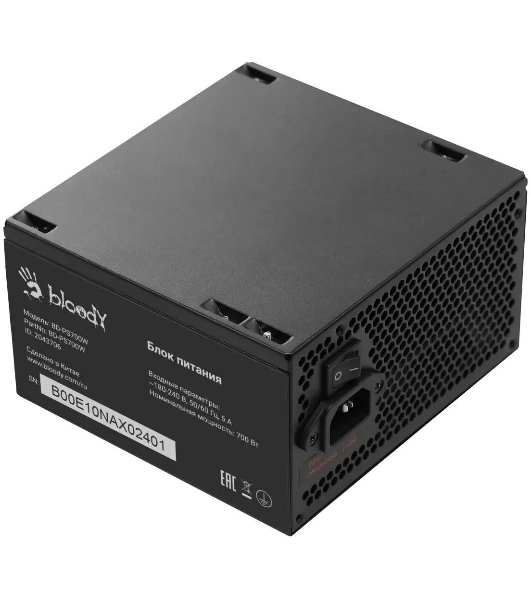 Блок питания Bloody BD-PS700W, 700Вт, 80 PLUS WHITE, 120мм, черный