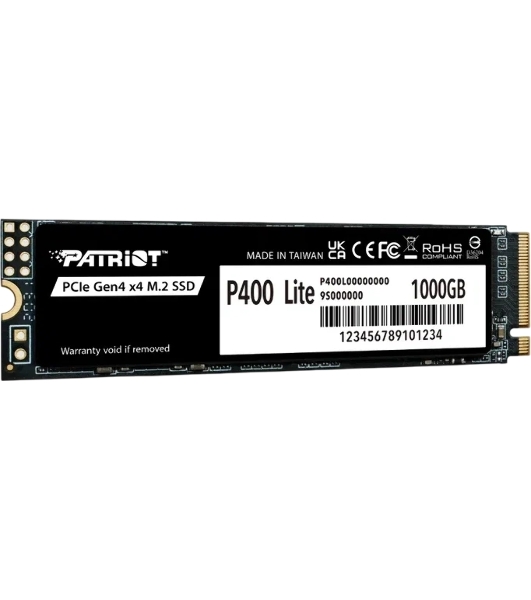 Накопитель SSD Patriot P400 Lite 1Tb M.2 2280 NVMe PCle 4.0 x4 R3500/W2700 TbW 560Tb 3D NAND with HS