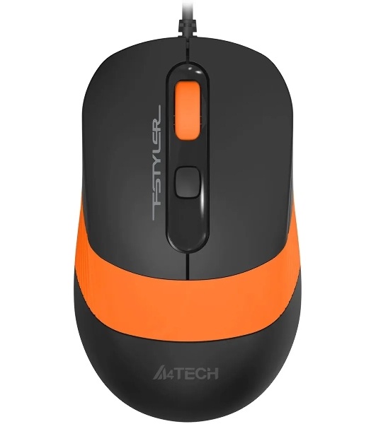 Мышь проводная A4Tech Fstyler FM10S черный/оранжевый, 1600 dpi, USB, кнопки - 4