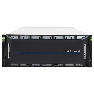 Сетевой накопитель Infortrend CS 2060D-J 4U/60bay, scale-out NAS, dual nodes subsystem including 2x4 Core CPU, 128Gb (8x16Gb), 8x10GbE(SFP+), 4x12Gb/s SAS EXP. Ports, 2x(PSU+FAN), 2x(SuperCap.+flash), 60 x 3.5'; drive trays and rackmount kit, scale out to 144 nodes (w/o 2.5';)