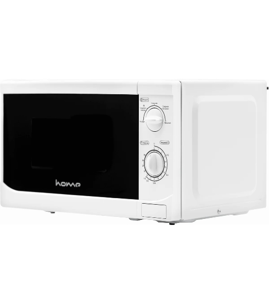 Микроволновая печь HOME HMM207AW белый, 20 л, 700 Вт, переключатели - поворотный механизм