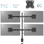 Кронштейн ONKRON D421E для четырех мониторов 13'-32' настольный, черный, фото2