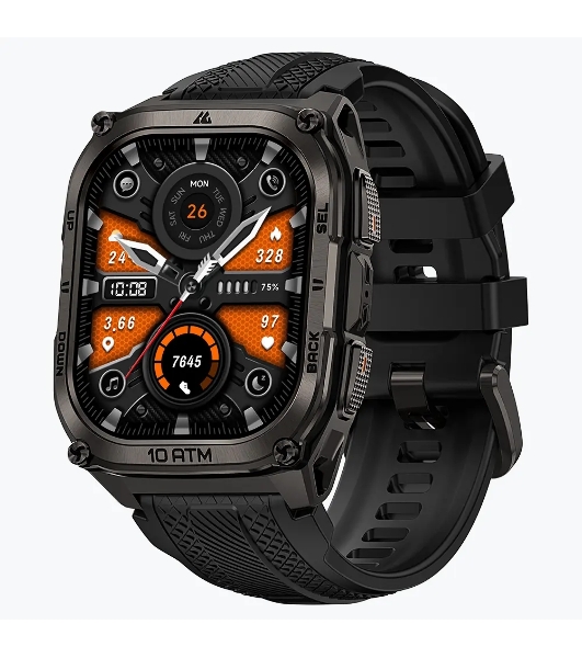 Умные часы KOSPET Tank M4, 1.96' AMOLED, Bluetooth 5.3, GPS, 10 ATM, IP69K, черный