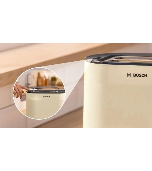 Тостер Bosch TAT2M127 бежевый, 950 Вт, 2 слота
