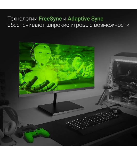 Монитор 21.5' Digma Progress 22A501F VA 1920x1080, 100 Гц, 5 мс, 16:9, 250 кд/м2, 1xHDMI, 1xDP, черный