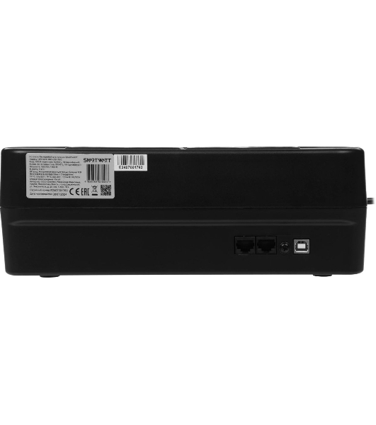 Источник бесперебойного питания SMARTWATT UPS SAFE PRO LCD 1000 черный 1000/600 ВА/Вт, напольный/настенный, линейно-интерактивный, LCD дисплей, Shuko CEE7/4 - 8 шт. (4 шт. с резервным питанием, 4 шт. - сетевой фильтр)