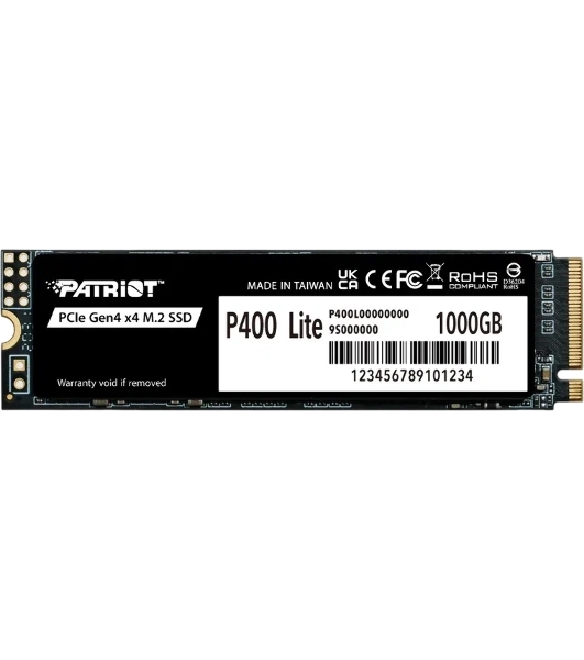 Накопитель SSD Patriot P400 Lite 1Tb M.2 2280 NVMe PCle 4.0 x4 R3500/W2700 TbW 560Tb 3D NAND with HS
