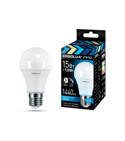 Лампа светодиодная ERGOLUX (14763) LED-A60P-15W-E27-4K PRO