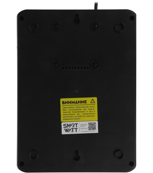 Источник бесперебойного питания SMARTWATT UPS SAFE PRO LCD 1000 черный 1000/600 ВА/Вт, напольный/настенный, линейно-интерактивный, LCD дисплей, Shuko CEE7/4 - 8 шт. (4 шт. с резервным питанием, 4 шт. - сетевой фильтр)
