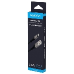 Дата-кабель Maxvi MC-21M USB-MicroUSB 2.4А, 1м, black-grey, фото3