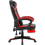 Кресло Defender CRUISER BLACK/RED черный/красный, экокожа, подставка для ног, фото6