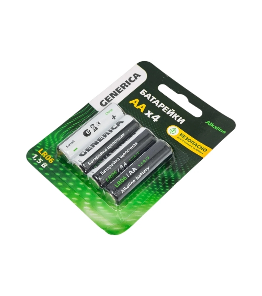 Батарейка щелочная Alkaline LR06/AA (4шт/блистер) GENERICA