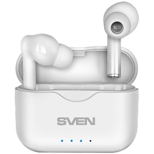 Наушники TWS SVEN E-701BT белый, внутриканальные, Bluetooth, сенсорное управление, до 3 ч