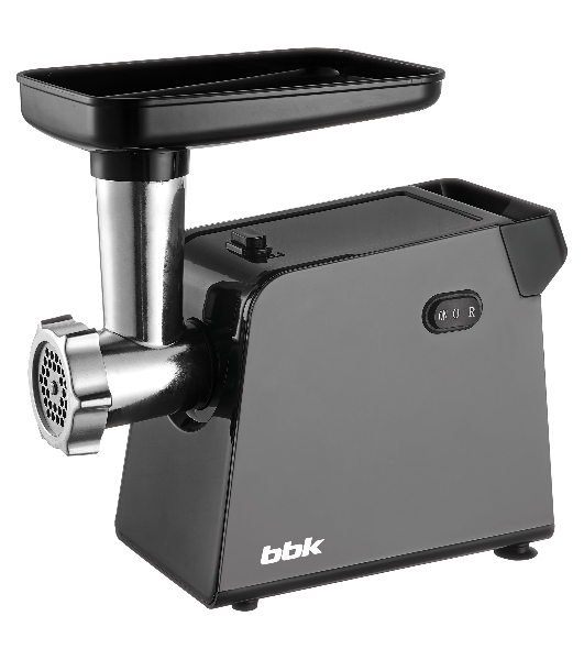 Мясорубка электрическая BBK MG2009 черный/серый, 2000 Вт, 2 кг/мин, реверс, защита от перегрузки, насадки - 4
