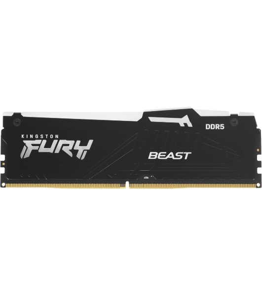 Оперативная память Kingston Fury Beast, DDR5, 32Gb (2x16 Gb), 6400 MHz, CL32, радиатор, RGB, черный