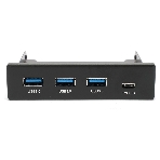 Планка USB 3.0 на переднюю панель 3.5' Gembird, FP3.5-USB3-3A1C, USB/Type-C, USB-A 3.0/Type-C, фото 1