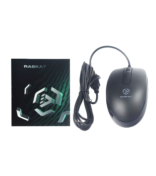 Мышь проводная Raskat M015 черный, 1000 dpi, USB, кнопки - 3