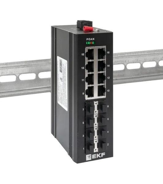 Коммутатор EKF TSX-U-8GX/SFP-8GT, 8×1 Гбит/с + 8×1 Гбит/с SFP, неуправляемый