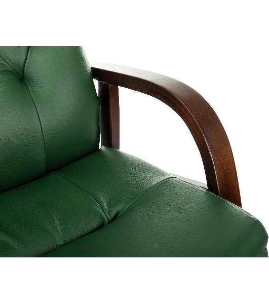 Кресло Бюрократ T-9928WALNUT-CF зеленый, кожа